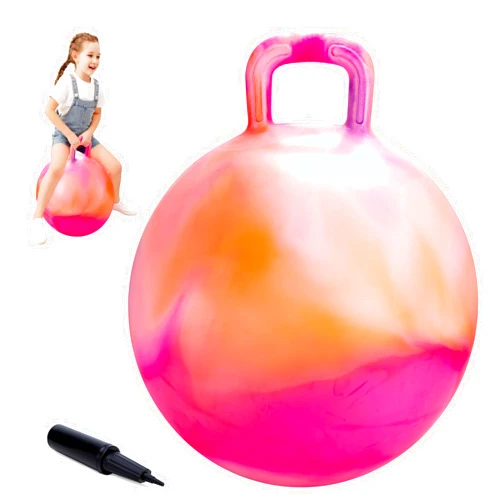 ZOOJOY OOJOY Clouds Hopper Ball, Hopping Toys for Kids, 22 Inch Bouncy Ball with Handle for Boys Girls Aged 10+, Inflatable Clouds Bounce Hopper Toy with Pump