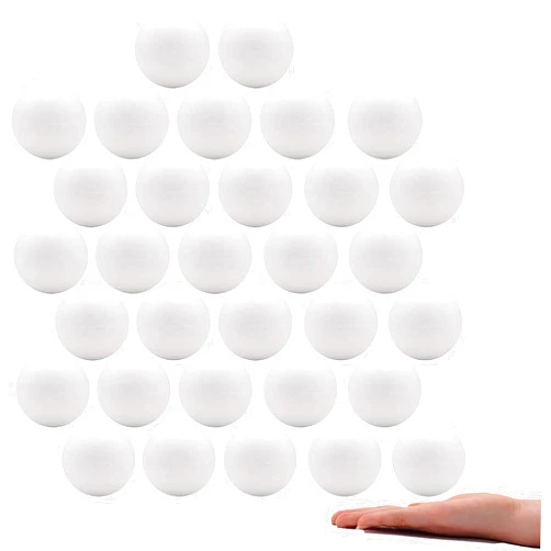 Crafare 2 Inch Foam Balls for Crafts White Polystyrene Craft Foam Balls 32Pack for Art Household School Projects Party Decoration