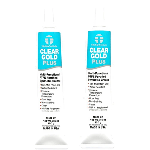 Tribology/Tech-Lube Tribology Clear Gold Plus Multi-Purpose PTFE Lubricant, NSF H1 Food Grade Grease, 3.5 oz. (CG-Plus) (2)