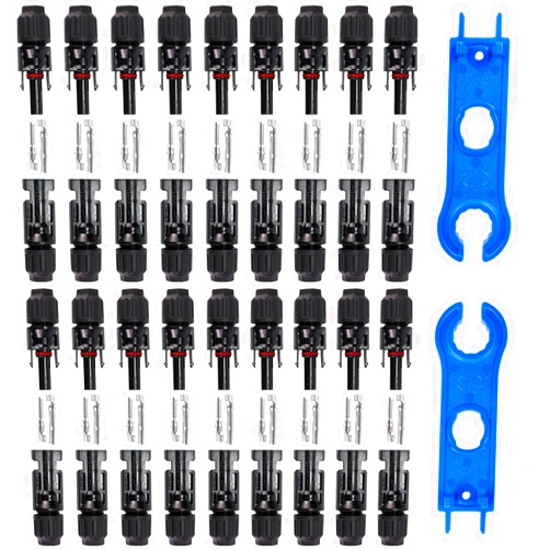 DEZGDL 18Pairs/36Pcs Solar Connectors with 2 Spanners Male&Female IP67 Waterproof Solar Panel Connectors (1000V/30A/10AWG)