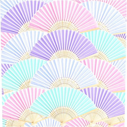 Blulu 40 Pcs Folding Paper Fans Paper Hand Fan Foldable Decorative Fans Handheld Bamboo Fan for Summer Beach Party Wedding Dancing DIY Wall Decoration (pastel color)
