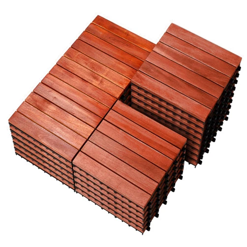 PrimeZone 27 PCS FSC Certified Acacia Wood Interlocking Patio Deck Tiles - 12