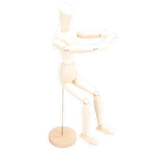 Pssopp 16in Artists Wooden Manikin Flexible Blockhead Artist Human Figure Jointed Mannequin for Home Office Desk Decoration