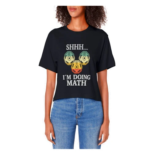 Weightlifter Gifts - Math Lover - DressedForDuty Shhh I'm Doing Math - Funny Weight Lifting Workout Training Women's Crop Top