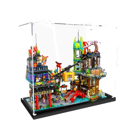 HALFS Acrylic Display Case for Lego 71799 NINJAGO City Markets - Showcase,Protect & Decorate Your Masterpieces with Dustproof Storage,Gifts for Players (3mm Transparent)
