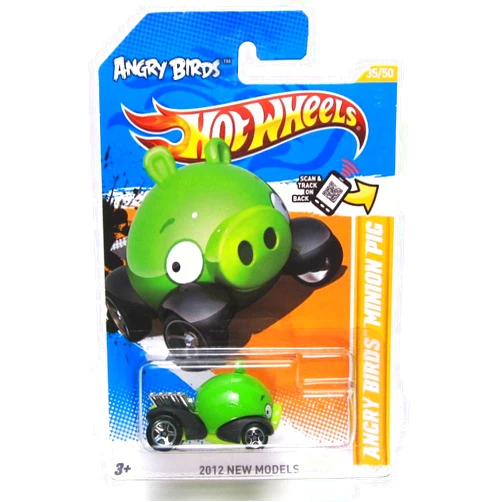Hot Wheels Angry Birds Minion Green Pig 2012 New Models Series #35/50 Green Piggy 1:64 Scale Collectible Die Cast Car