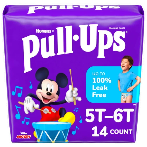 Pull-Ups Boys' Potty Training Pants, Size 5T-6T Training Underwear (46+ lbs), 14 Count