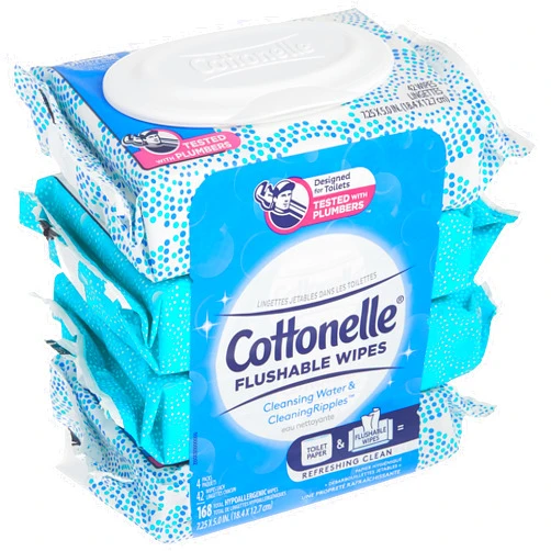 Cottonelle Freshcare Flushable Wipes, 42 Count (Pack of 4)