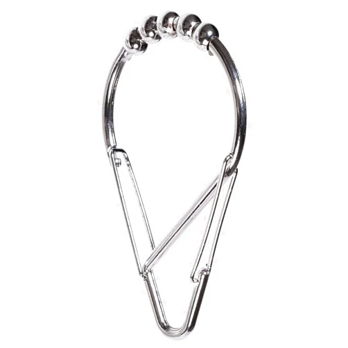 Kent & West - Shower Curtain Hooks | Easy to Install | Patented Design | Chrome Finish | Metal Rollers | Glides with Ease | Spring Loaded Gates | Set of 12