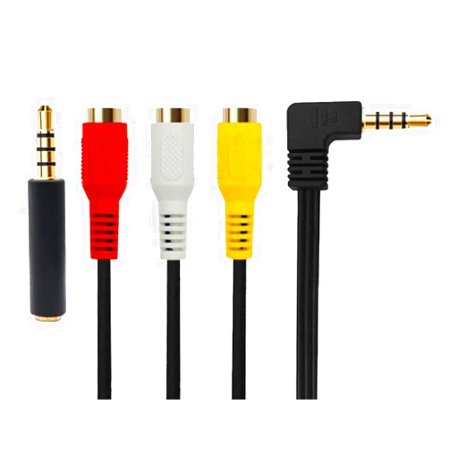 QiCheng&LYS 3.5 mm to RCA AV Camcorder Video Cable,3.5mm Male to 3RCA Female Plug Stereo Audio Video AUX Cable for Smartphones,MP3, Tablets,Speakers,Home Theater - 3.5 Male to 3RCA Female 0.15m