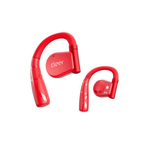 Cleer ARC II Sport Open Ear Headphones, True Wireless Ear Buds with Dual Mic, Sweat Resistant, Multi-Point Connect, 35 Hrs Playtime, Secure Fit, Bluetooth 5.3 Earbuds with Ear Hooks, Preset EQs, Red