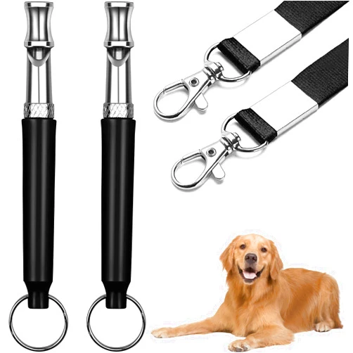 ZEHRAI 2 Pack Dog Whistle Stop Barking for Dogs, Professional Ultrasonic Dog Whistle Recall Training, Silent Dog Whistle to Stop Barking Training Control Devices for Dogs, with Black Lanyard