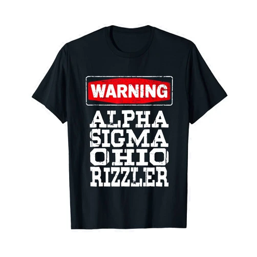 Trendy Adult and Kids Slang Terms Apparel & Merch WARNING Alpha Sigma Ohio Rizzler - Funny Kids Youth Saying T-Shirt