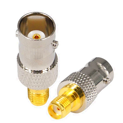 Boobrie 2-Pack BNC Female to SMA Female Coax Connector BNC to SMA RF Coaxial Adapter Female to Female Antenna Cable Connector for SDR Ham Radio Baofeng UV 5R UV82 V-5r5 Two Way Handheld Radio