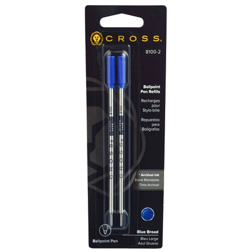 Cross Ballpoint Pen Refill - Blue - Broad - Dual Pack