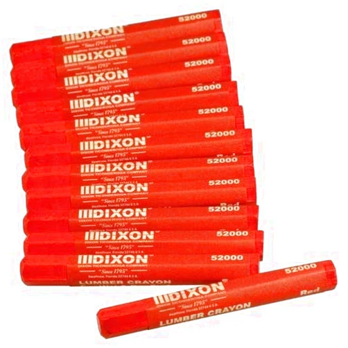 Dixon Ticonderoga 52012 Lumber Crayons, Soft Red (Pack of 12)12