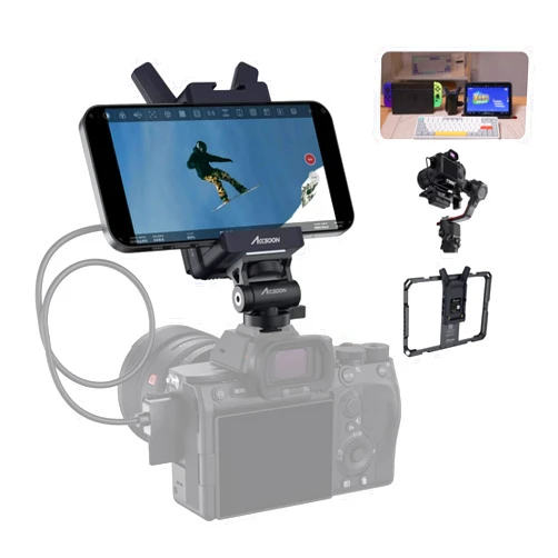 Accsoon Mini CineView Nano Wireless Video Transmitter, 5G HDMI Wireless Video Transmission System for DSLR, DJI RS2/RS3/RS3 Pro Gimbal/Switch, 500 ft &0.06 s Low Latency, 4 App Real-time Monitoring