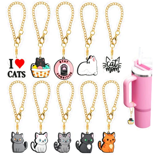 Pabucle Charm Accessories for Stanley Cup 10 PCS Cute Handle Charm for Tumbler Gifts for Women