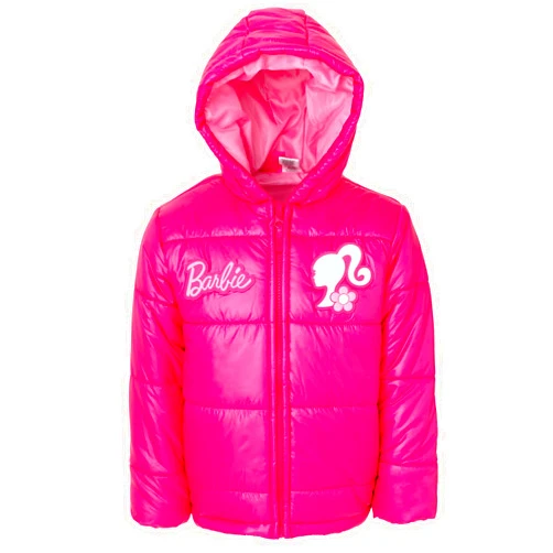 Barbie Girls Zip Up Puffer Jacket Little Kid to Big Kid Sizes (4-14-16)