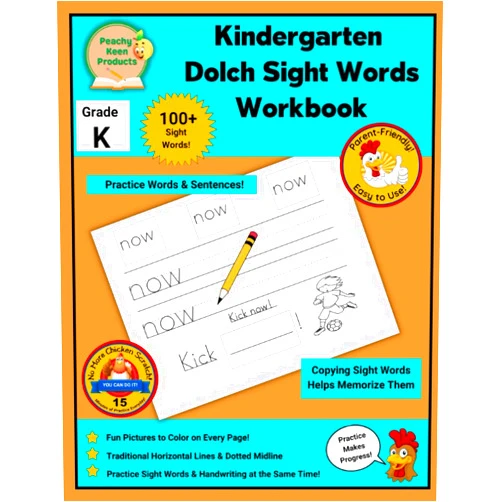 Peachy Keen Products,Karen Shepherd M.A. Kindergarten Dolch Sight Words Workbook: Over 100 Essential Must Know Dolch Sight Words & Handwriting Practice Pages for Kindergarten,1st 2nd & 3rd ... Grades Pre-K , K ,1st , 2nd , and 3rd Grades)
