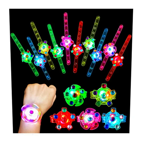 SCIONE 48 Pack LED Light Up Fidget Spinner Bracelets, Glow in The Dark Party Favors for Kids 4-8 8-12, Treasure Box Toys for Classroom, Birthday Gifts, Goodie Bags Easter Basket Stuffers