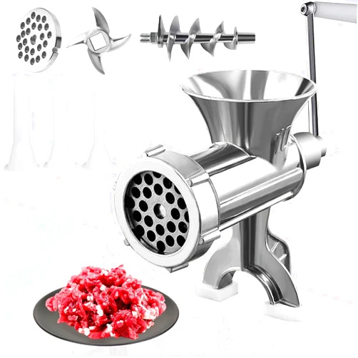 XDGGCSY Meat Grinder Manual Mincer - Manual Meat Grinder Sausage Maker Table Mount Pork Mincer Sausage Stuffer Funnel Make Homemade Burger Patties Hand Operated Kitchen Tool07