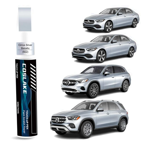 COSLAKE Car Touch Up Paint(Cirrus Silver Metallic(922)) for Mercedes-Benz, Car Paint Scratch Repair Kit, Quick & Easy Solution to Repair, 2 in 1 Scratch Remover Pen with Color-Matched