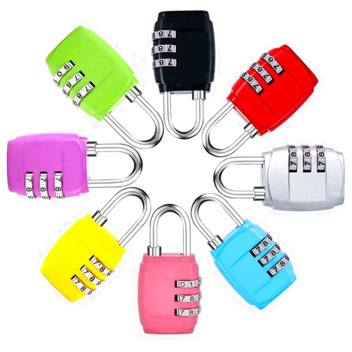 ZPLIUST 3 Digit Combinations Padlock The Safe Cipher Lock Resettable Code Lock, Color Locks (Model3-8Pack)