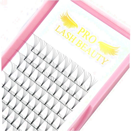 PRO LASHBEAUTY Premade Fans Eyelash Extensions 5D-D-0.10-15 Short Stem Premade Volume Eyelash Extensions 3D 5D 7D Volume Lash Extensions 9 to 20 mm Pre made Lash Fans C D Curl .07 .10(5D-D-0.10,15mm)