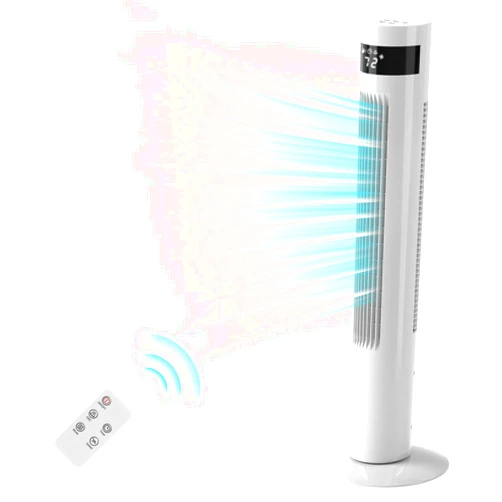 Antarctic Star 36 inch Tower Fan Portable Electric Oscillating Fan Quiet Remote Control Bladeless Floor Fan 3-Spped Wind Mode 12H Timer Bedroom Office White