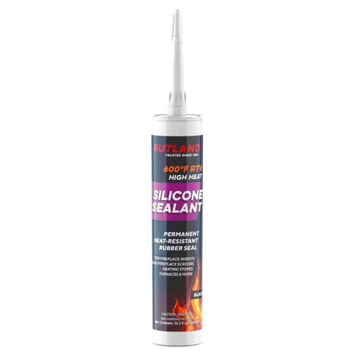 RUTLAND PRODUCTS Rutland 600°F RTV High Heat Silicone, High Temperature Sealant, Black, 10.3 oz Cartridge