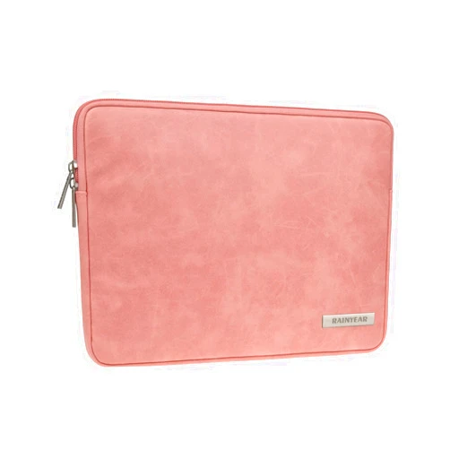 OEIPSMK RAINYEAR 15.6 Inch Laptop Sleeve Protective Case PU Suede Leather Zipper Padded Cover Water Resistant Carrying Bag Compatible with 15.6