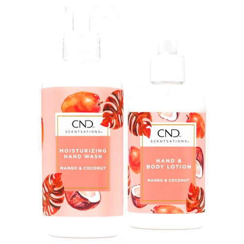 CND Scentsations Liquid Hand Wash & Lotion, Vegan Moisturizing Deep Cleanser, Formulated with Glycerin & Jojoba Oil, Mango & Coconut, 13.2 fl. Oz