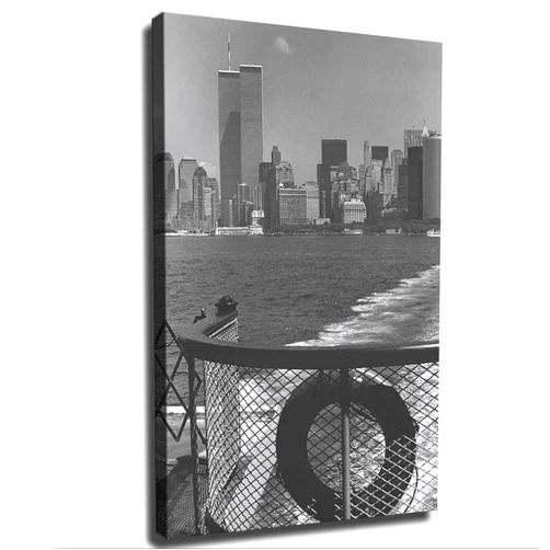 CHneJ Black And White Art Poster Wall Art Deco Canvas Printed Poster Departing Staten Island Ferry Canvas Painting Posters (12x18inch-UnFramed)