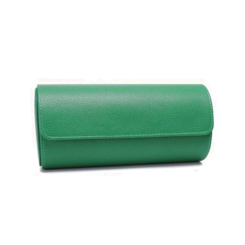 VENSOOL Premium Pu Leather Handmade 3 Watch Storage Box For Men For Women Travel Display 3 Watch Case Jewelry Gift Box Handcrafted Watch Organizer (green)
