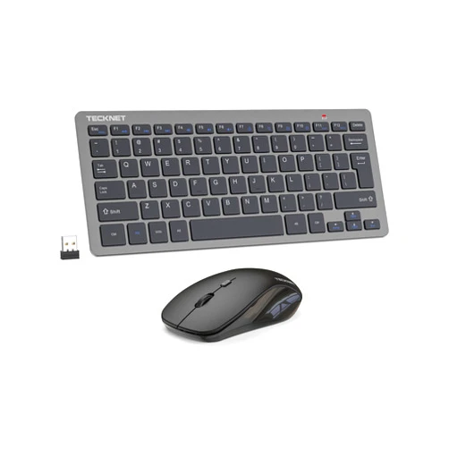 TECKNET Wireless Keyboard and Mouse Combo, Mini Cordless Computer Keyboard and Mouse Set 2.4GHz, Silent Adjustable 1600 DPI, Quiet Click, Lag-Free for Computer, Laptop, PC, Windows, Mac, Chrome OS(GS)