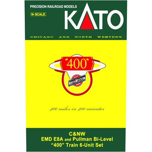 Kato USA Model Train Products N C&NW EMD E8A and Pullman Bi-Level 400