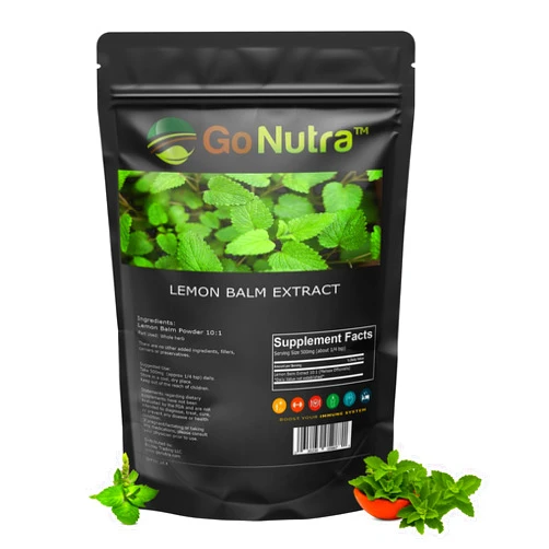 Go Nutra Lemon Balm Extract Powder 10:1 Strength Potent - Melissa Herbal Supplement 8 oz