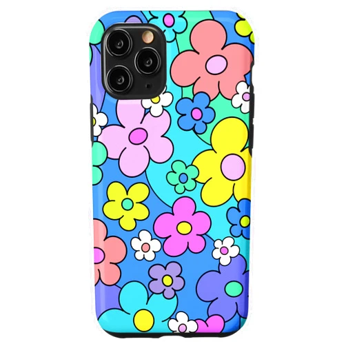 Psychedelic Raverella iPhone 11 Pro Indie Aesthetic Drawing Flower Power Daisy Hippie Y2K 60s Case