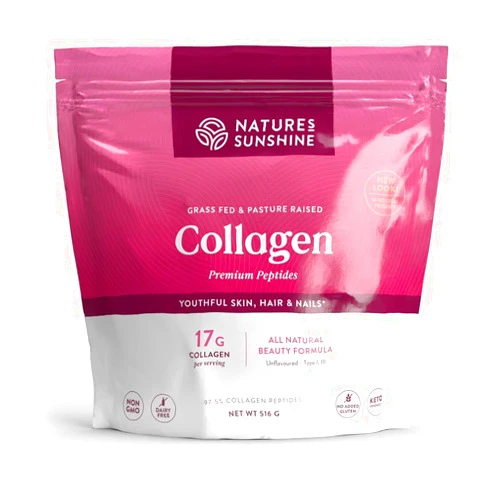 Nature's Sunshine Collagen Powder Type I and III Grass Fed and Pasture Raised Premium Bovine Collagen Peptides 18 Oz