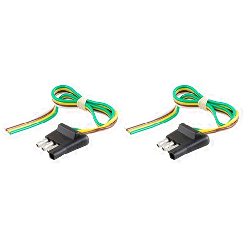 CURT 58030 Trailer-Side 4-Pin Flat Wiring Harness with 12-Inch Wires (Pack of 2)