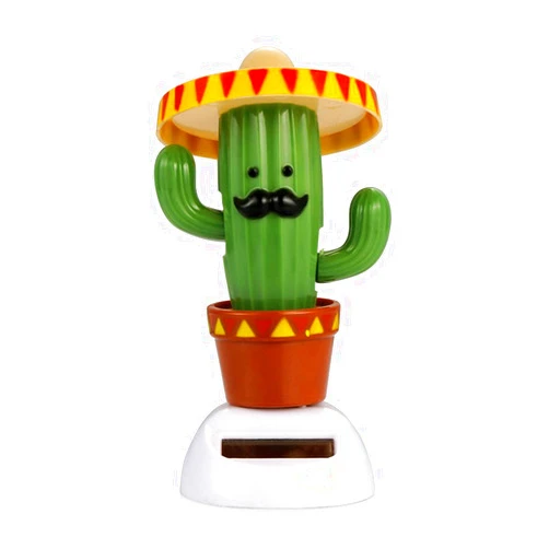 YGMONER Solar Dancing Toy Animal Solar Powered Dancing Dolls Swinging Animated Bobble Dancer Car Decor (Cactus)