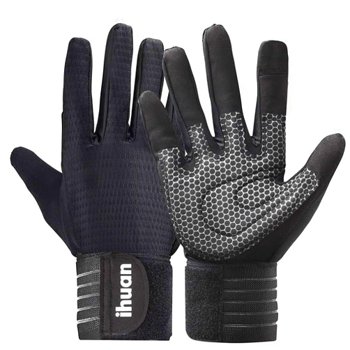 ihuan Workout Gloves for Men Full-Finger: Weight Lifting Gloves for Men, Gym Lifting Gloves Full Hand Gloves for Weightlifting, Deadlift