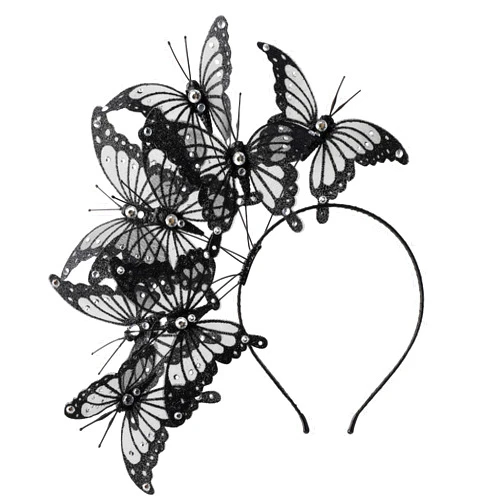 Coucoland Butterfly Headband Fascinator Hat - Monarch Butterfly Fairy Headband Tea Party Halloween Costume Headpiece