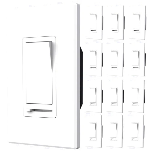 Amico 12 Pack Light Dimmer Switch, No Neutral Wire, Single Pole or 3-Way, for Dimmable LED/CFL (150W) & Halogen/Incandescent (600W), Slide to Dim, White with Wall Plates Included, ETL Listed