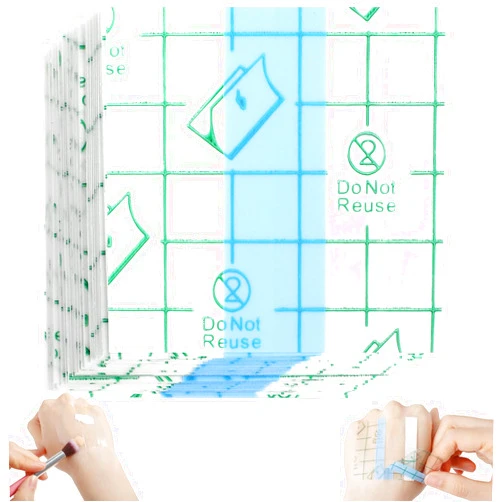 Ptwola 100 Pcs Makeup Hand Single Use Mixing Palette Set Disposable Foundation Mixing Tray Adhesive Transparent Artist Cosmetic Waterproof Palette Tape Supplies for Women Girls Daily Use