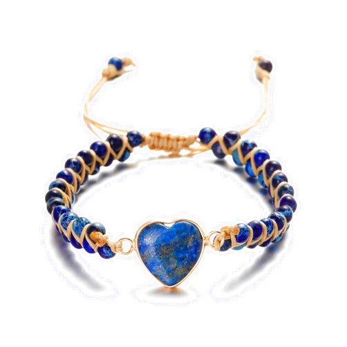 KAFANYA Fashion Mixed Color Natural Stone Bracelet for Women Men Chakra Heart Wrap Leather Chain Bracelet&Bangle Charm Jewelry,BR22Y0211-1,Adjustable