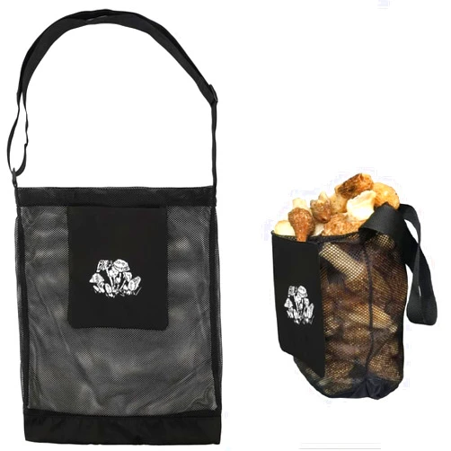 Generic Mushroom Hunting Bag, Mushroom Foraging Bag, Mesh Foraging Pouch Harvesting Bag, Collapsible Fruit Gathering Mushroom Basket Picking Bag Apron for Bushcraft & Garden Enthusiasts Black