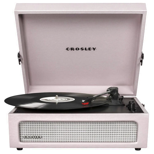 Crosley CR8017B-AM Voyager Vintage Portable Vinyl Record Player Turntable with Bluetooth in/Out and Built-in Speakers, Amethyst