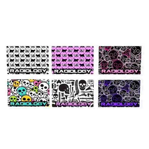 Radgrips BONES Portrait X-ray Marker Parker for Radiology Technologist (neon purple skull)